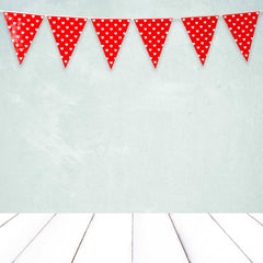 Red Flags Hand Before Light Cyan Wall Backdrop Shopbackdrop