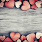 Red Heart Blocks Beside On Wood Floor Backdrop Shopbackdrop