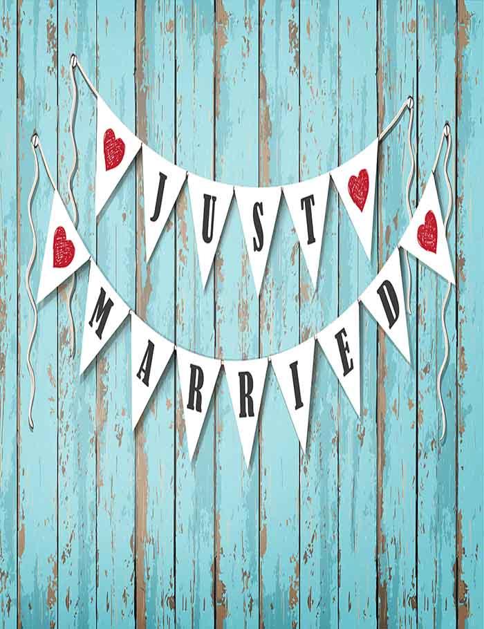 Retro Green Wood Floor Wall With Married Flags Photography Backdrop Shopbackdrop