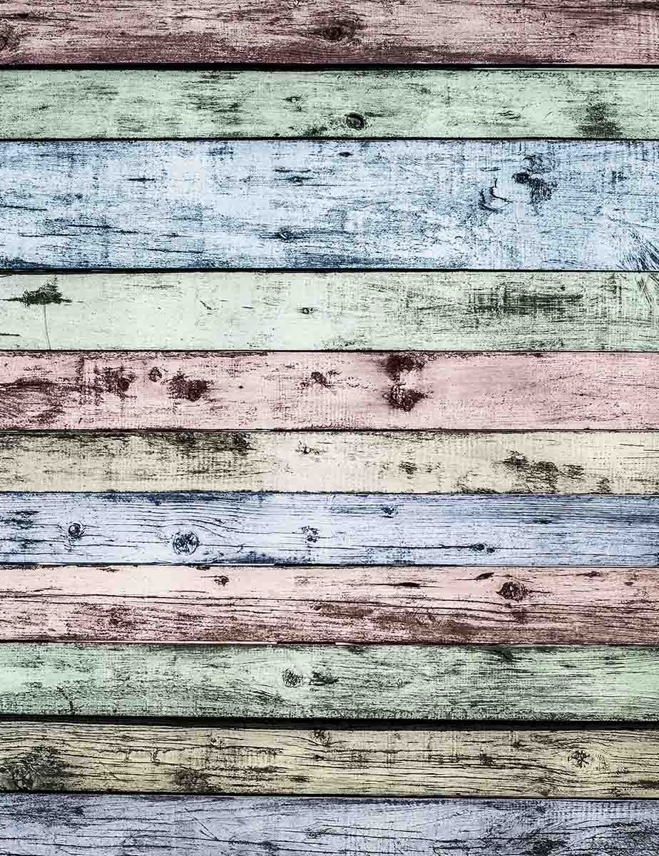 Retro Pink Blue Yellow Wood Floor Backdrop For Photography Shopbackdrop