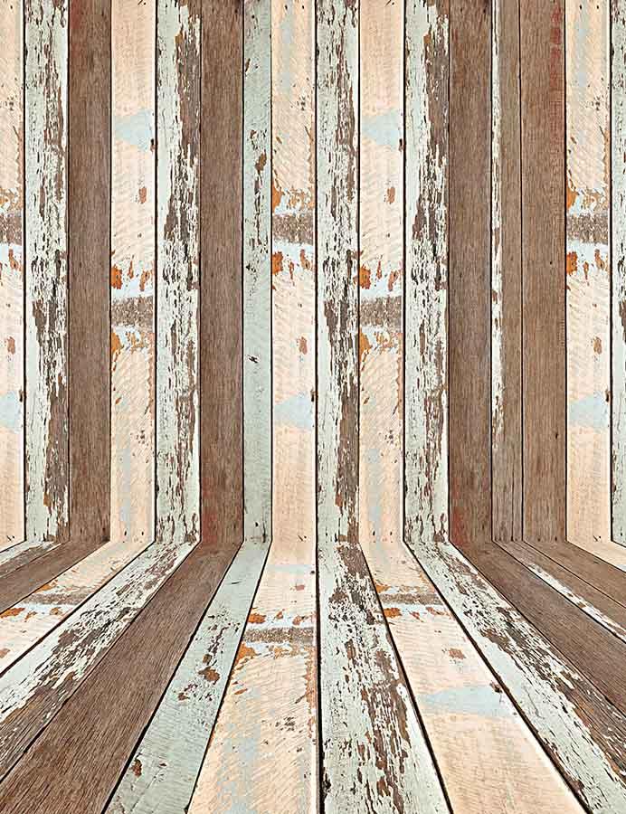 Retro Wood Wall With Floor Texture Photography Backdrop J-0460 Shopbackdrop