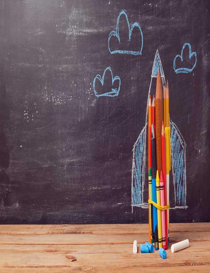 Rocket Made From Pencils  For Children Back To School Photography Backdrop Shopbackdrop