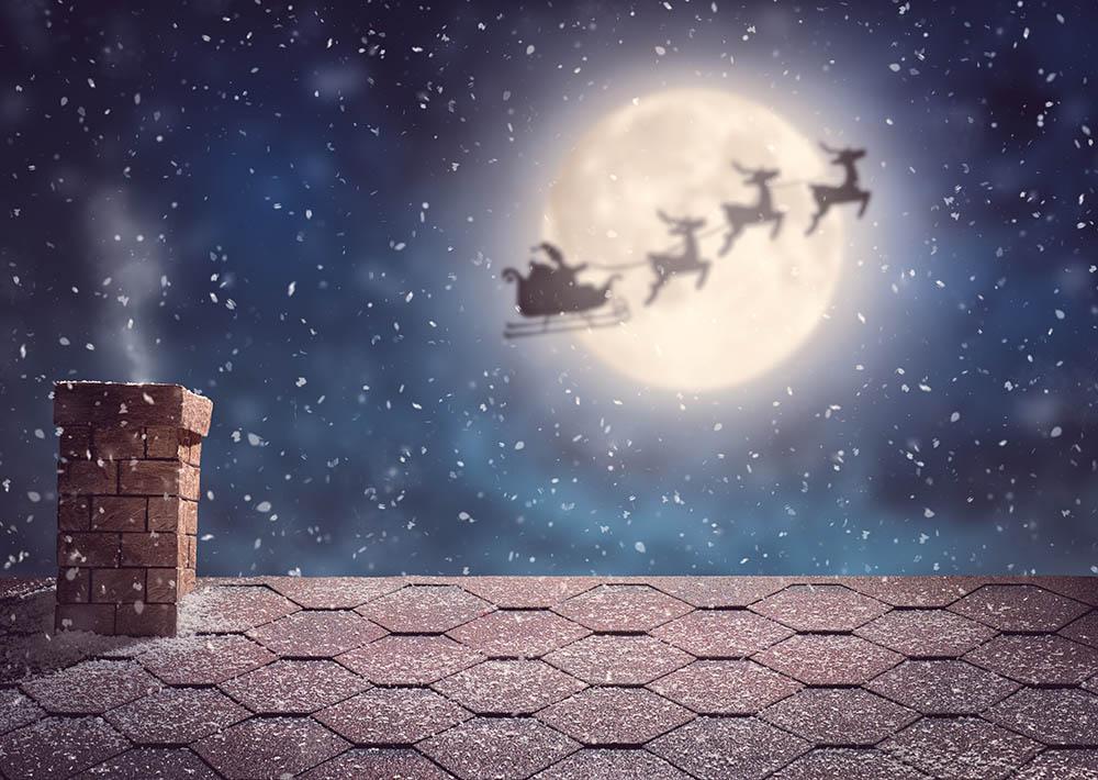 Room Roof With Christmas Fly Skky Photography Backdrop N-0028 Shopbackdrop