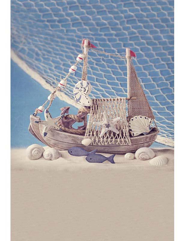Sand Wood Boat Marine Life Backdrop For Baby Show Photography Shopbackdrop