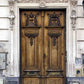 Senior Brown Wood Door With White Stone Wall Backdrop For Photo Studio Shopbackdrop