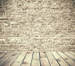Senior Cream Color Brick Wall With Wood Floor Photography Backdrop Shopbackdrop
