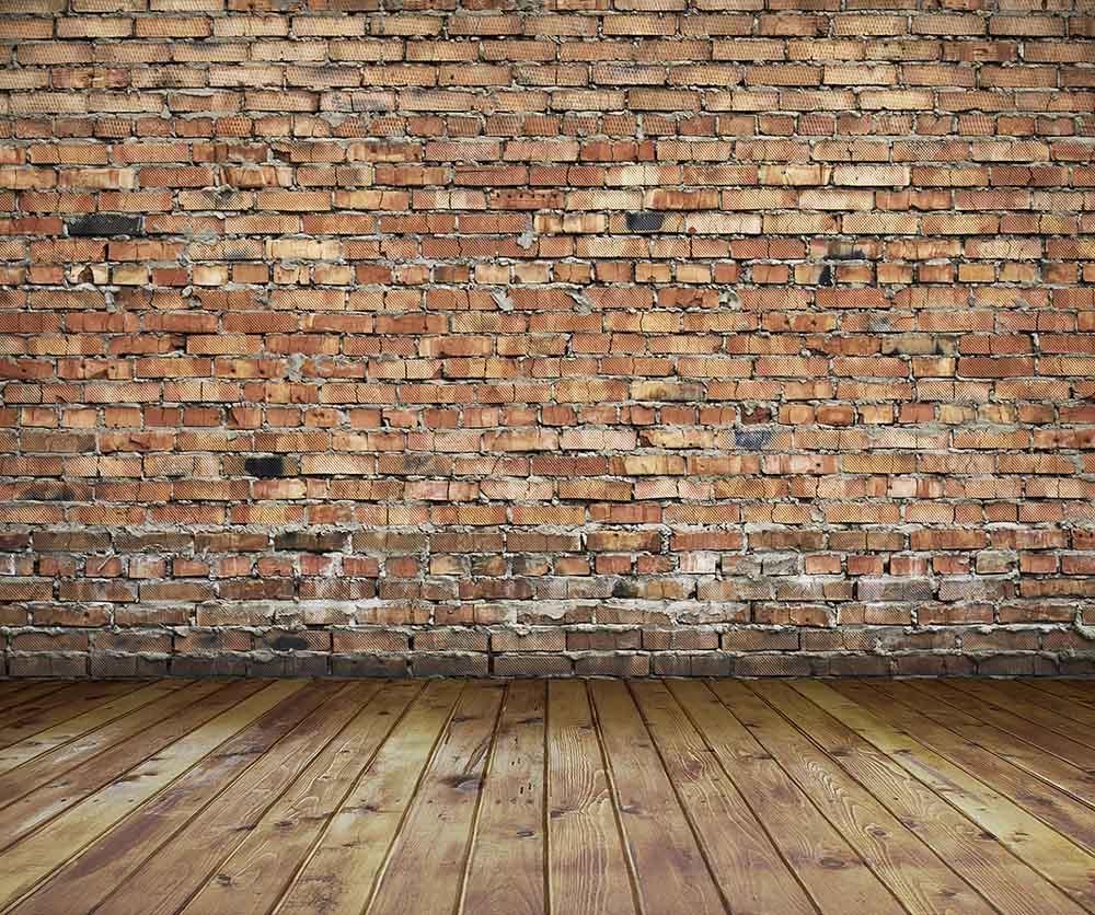 Senior Red Brick Wall Texture With Wood Floor Photo Backdrop Shopbackdrop