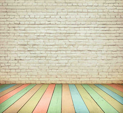 Senior White Brick Wall With Rain Color Wood Floor Backdrop For Baby Photography Shopbackdrop