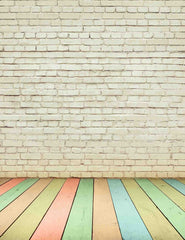 Senior White Brick Wall With Rain Color Wood Floor Backdrop For Baby Photography Shopbackdrop