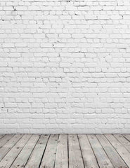 Senior White Stucco Brick Wall With Old Wood Floor Texture Photography Backdrop Shopbackdrop