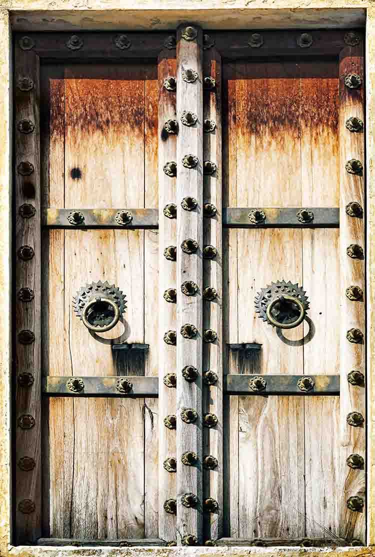 Senior Wood Door With Forged Metal Decoration Photography Backdrop Shopbackdrop