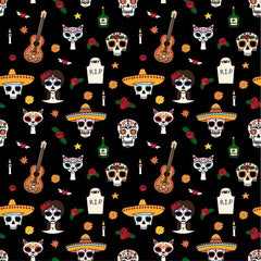 Skull Cat Gitta Printed For Day Of Death Photography Backdrop J-0534 Shopbackdrop