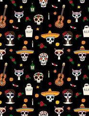 Skull Cat Gitta Printed For Day Of Death Photography Backdrop J-0534 Shopbackdrop
