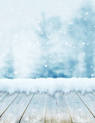 Snow Bokeh Background With Wood Floor For Studio Photo Shopbackdrop