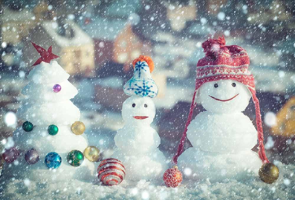 Snowmen Snow Christmas Tree For Christmas Baby Show Photography Backdrop Shopbackdrop