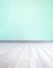 Spring Green Wall Background With Wood Floor For Studio Photo Shopbackdrop