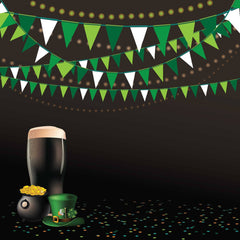 St. Patrick's Colorful Flags Green Hat Black Background Photography Backdrop Shopbackdrop