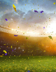 Sunset Celebrating Victory In The Soccer Field For World Cup Backdrop Shopbackdrop