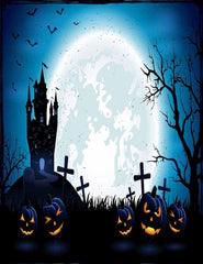 Terror Graveyard With Pumpkins Under The Moonlight Halloween Holiday Backdrop Shopbackdrop