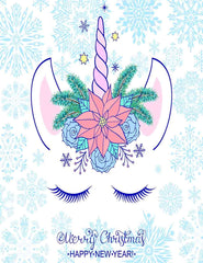 Unicorn With Snowflakes For New Year Photography Backdrop Shopbackdrop