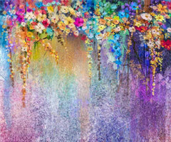 Wataercolor Abstract Painted Flower Purple Wall Photography Backdrop J-0341 Shopbackdrop