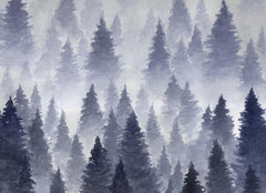 Watercolor Painted Black Fir Tree Backdrop For Winter Photography N-0021 Shopbackdrop