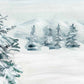 Watercolor Painted Firtree With Snow For Winter Holiday Photography Backdrop N-0120 Shopbackdrop