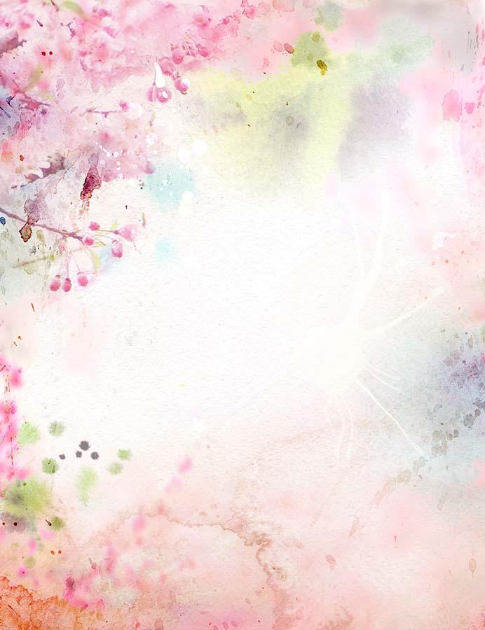 Watercolor Painted Spring Flower Photography Backdrop J-0472 Shopbackdrop