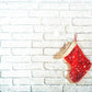 White Brick Wall With Christmas Socks Photography Backdrop J-0415 Shopbackdrop