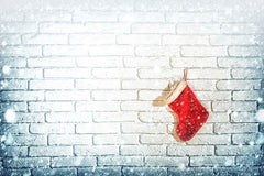 White Brick Wall With Christmas Socks Photography Backdrop J-0415 Shopbackdrop