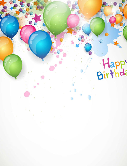 White Wall With Many Balloons For Baby Birthday Photography Backdrop Shopbackdrop