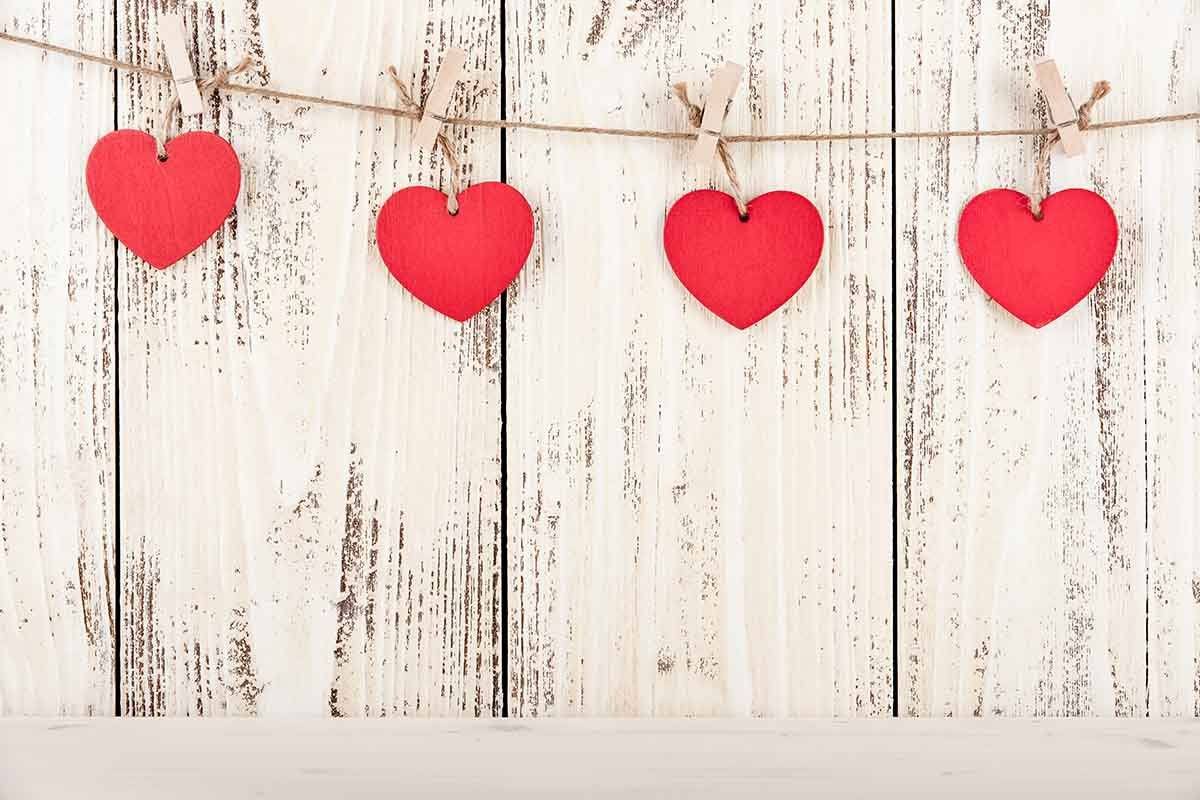 Wood Wall With Red Hearts For Baby Valentines Photo Backdrops Shopbackdrop
