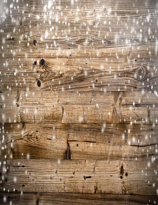 Wood Wall With Snow Sparkle Photography Backdrop N-0005 Shopbackdrop